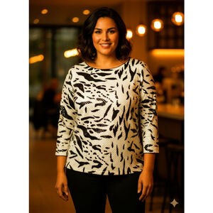 Vintage All Hours Animal-Print Top – XXL – Made in USA